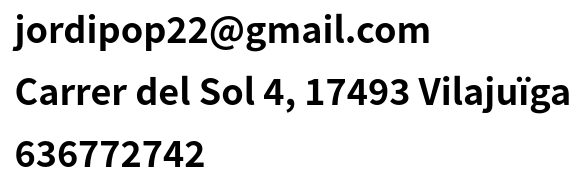 Text amb les dades de contacte.